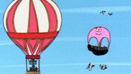 En montgolfière