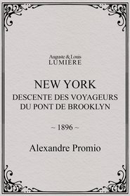 Poster New York, descente des voyageurs du pont de Brooklyn 1896