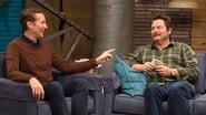 Nick Offerman Wears a Green Flannel Shirt & Brown Boots