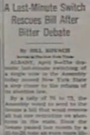 The legalisation of abortion in New York