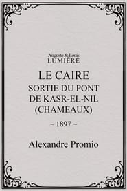 Poster Le Caire, sortie du pont de Kasr-el-Nil (chameaux)