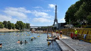 River swimming in the city
