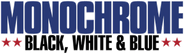 Monochrome: Black, White & Blue Logo