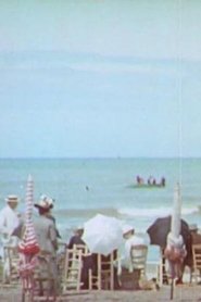 Poster Deauville-Trouville la plage et le front de la mer 1912