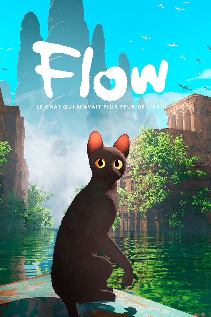 affiche du film Flow, le chat qui n'avait plus peur de l'eau