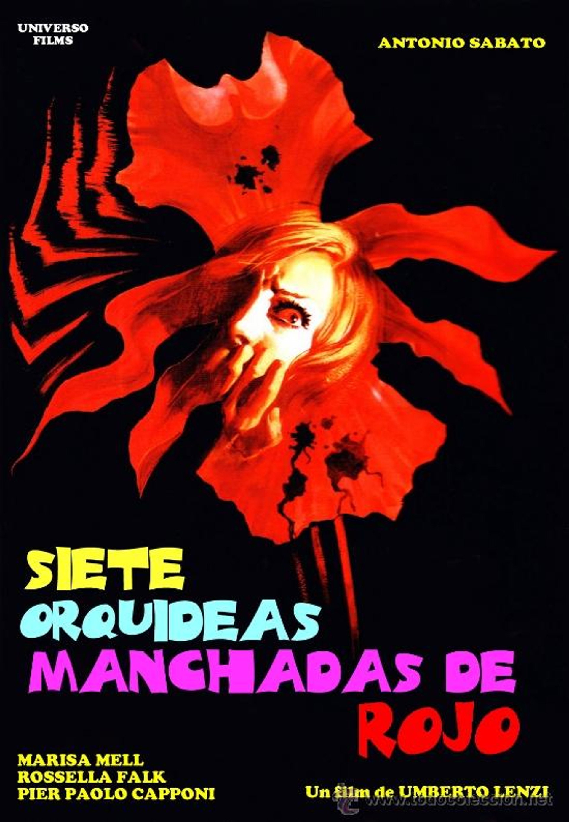 Siete orquídeas manchadas de rojo