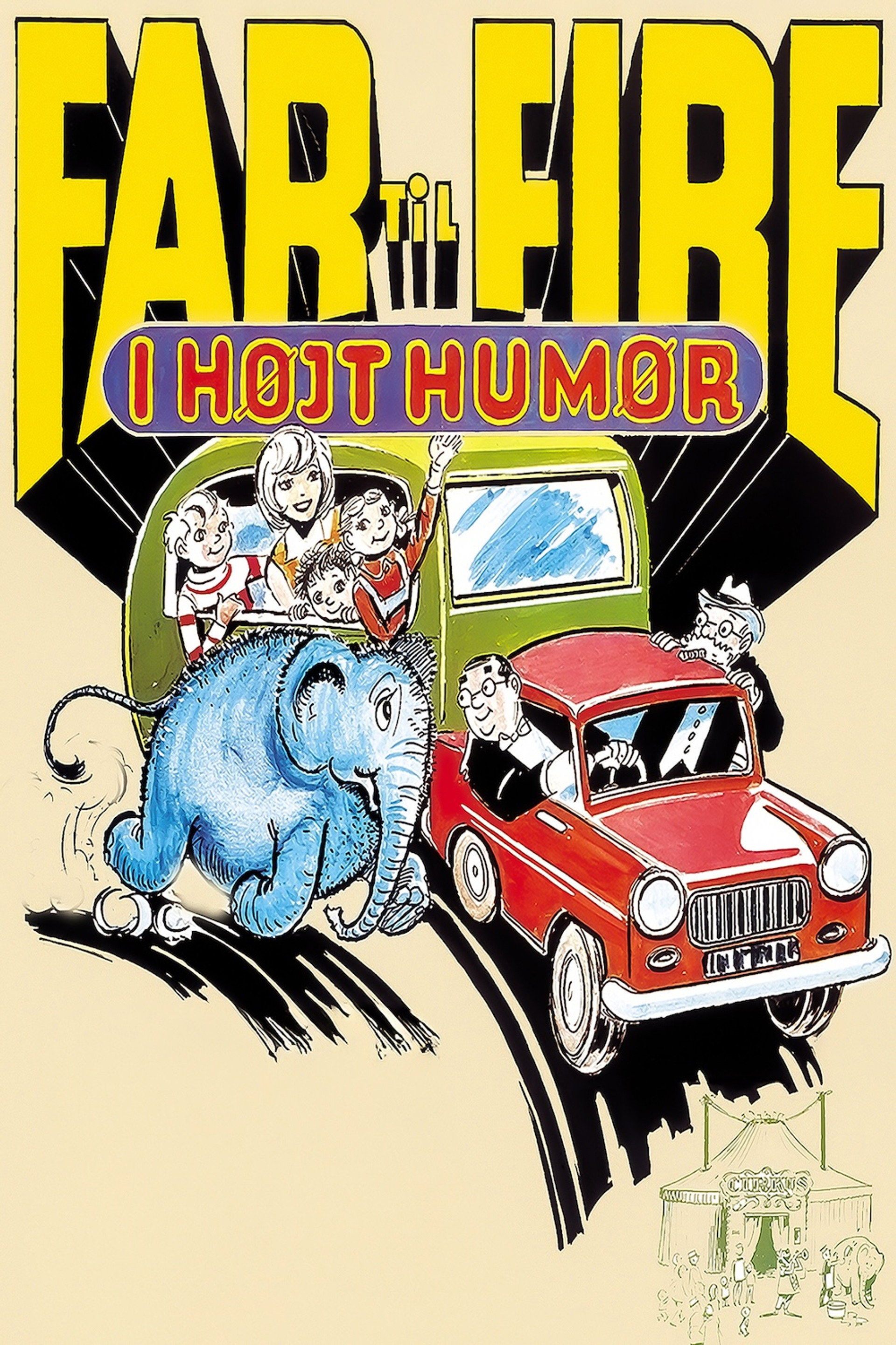 Far til fire i højt humør