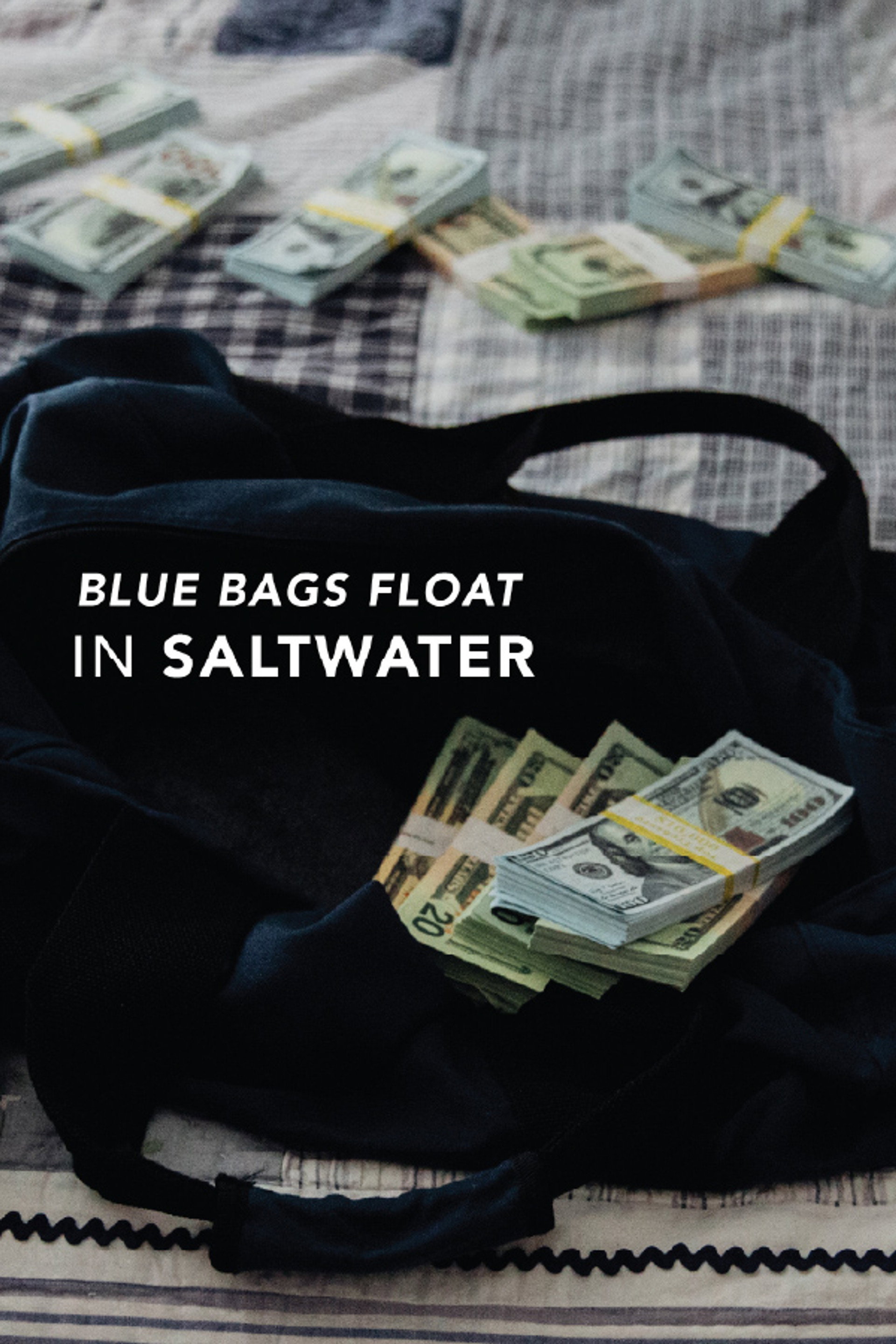 Blue Bags Float in Saltwater