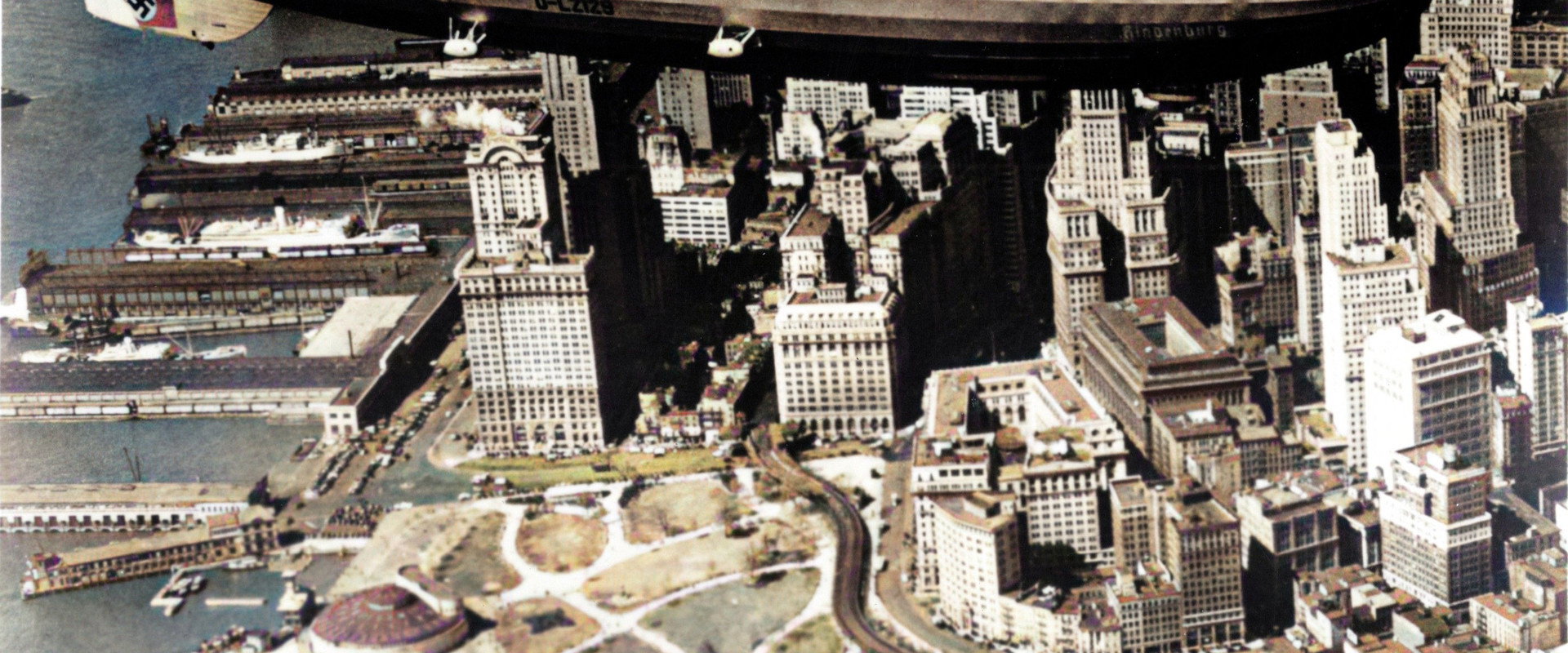 The Hindenburg backdrop