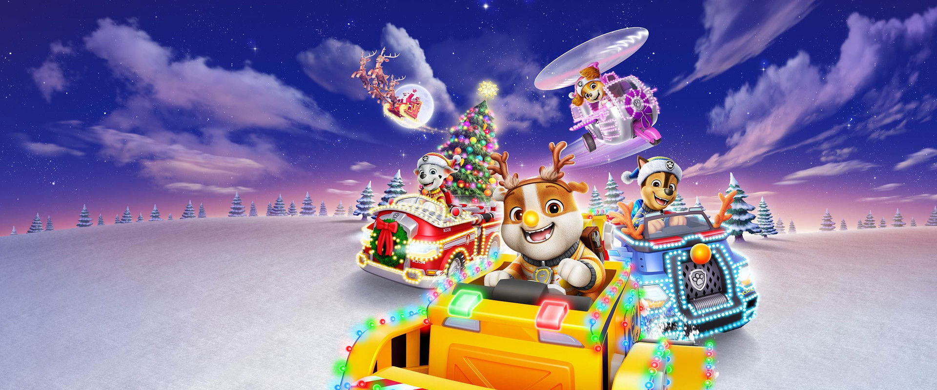 A Paw Patrol Christmas backdrop
