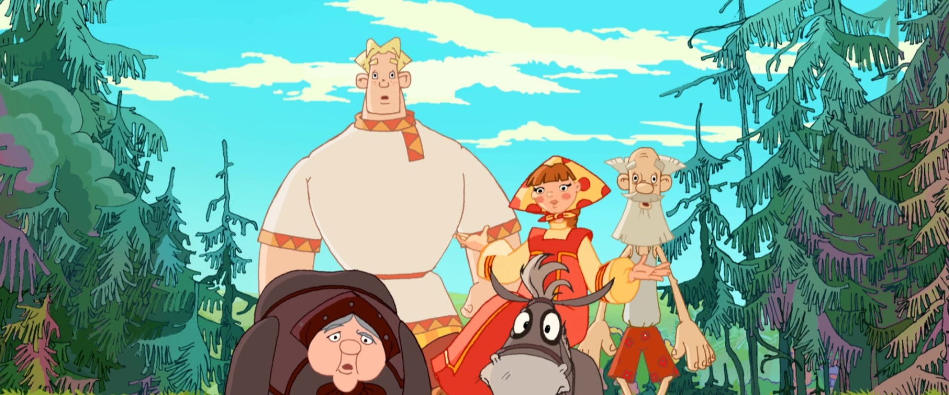 Alesha Popovich and Tugarin the Dragon backdrop