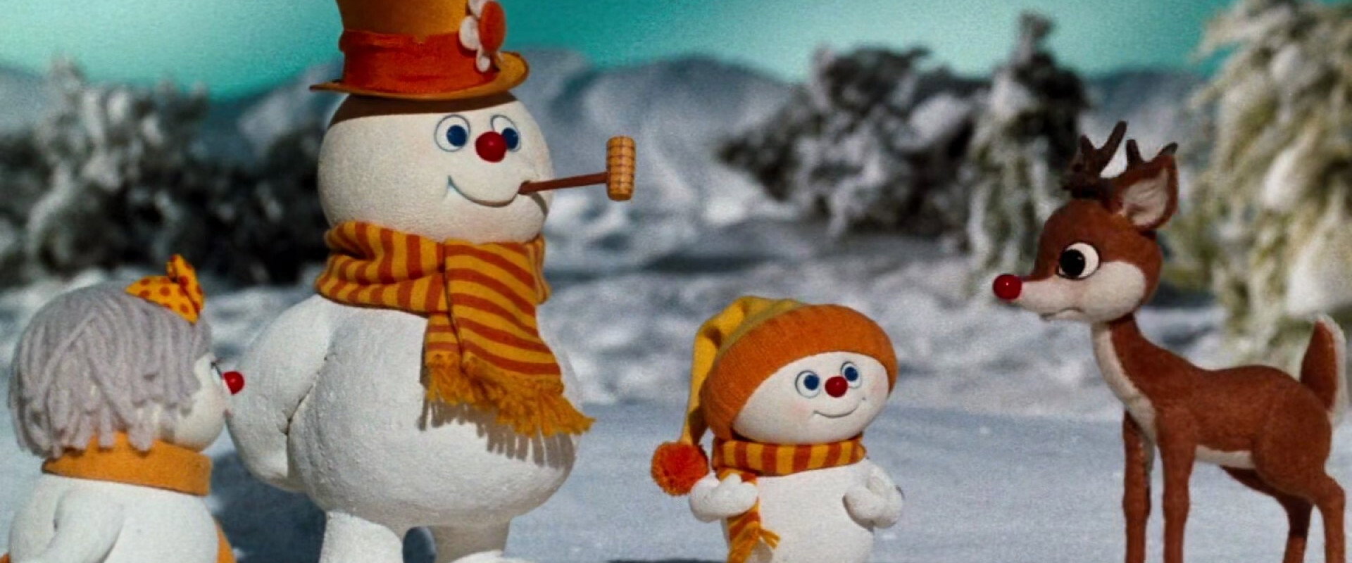 Rudolph and Frosty's Christmas in July backdrop