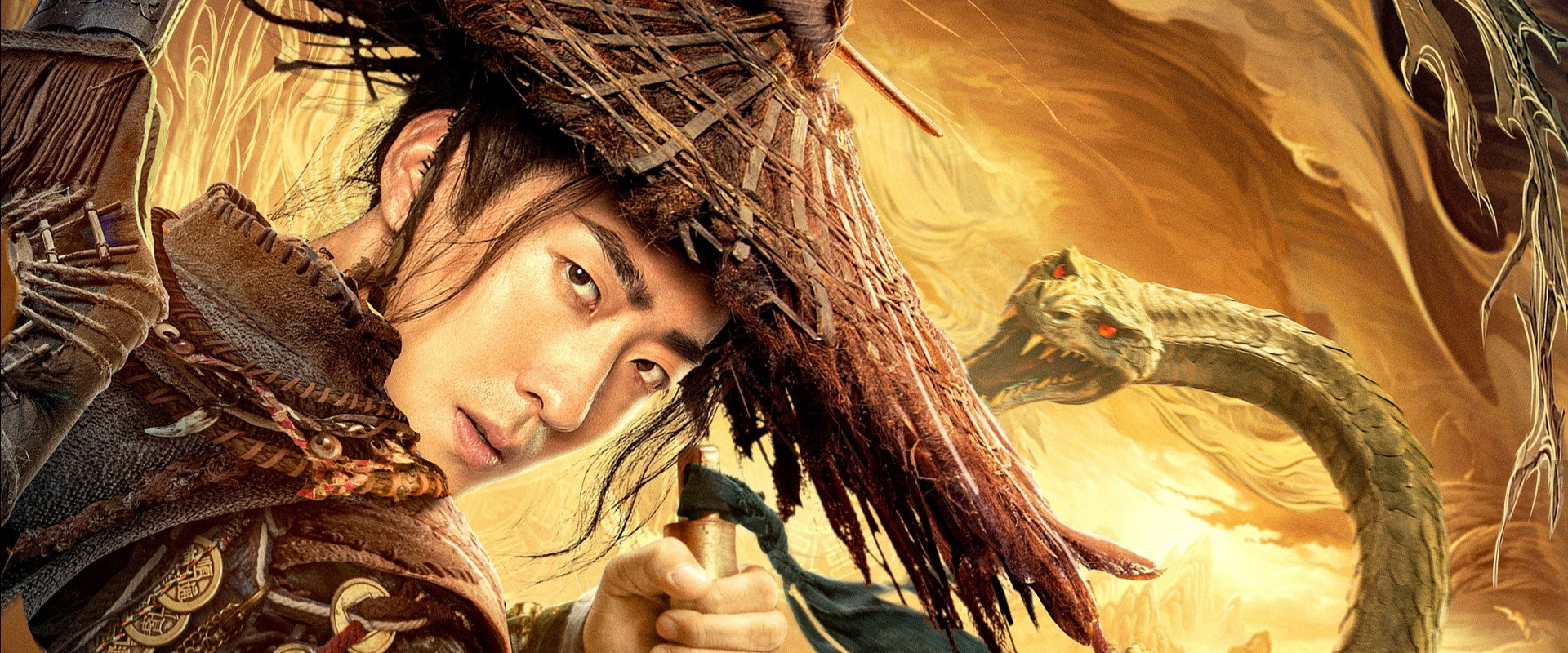 Snaker in Golden backdrop