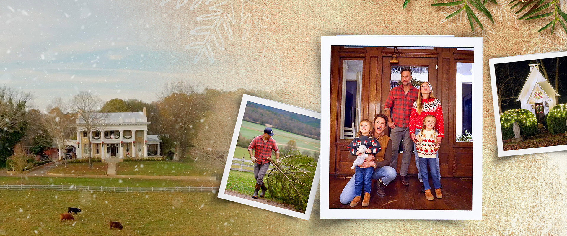 Christmas on the Farm with Jill Wagner & Family backdrop