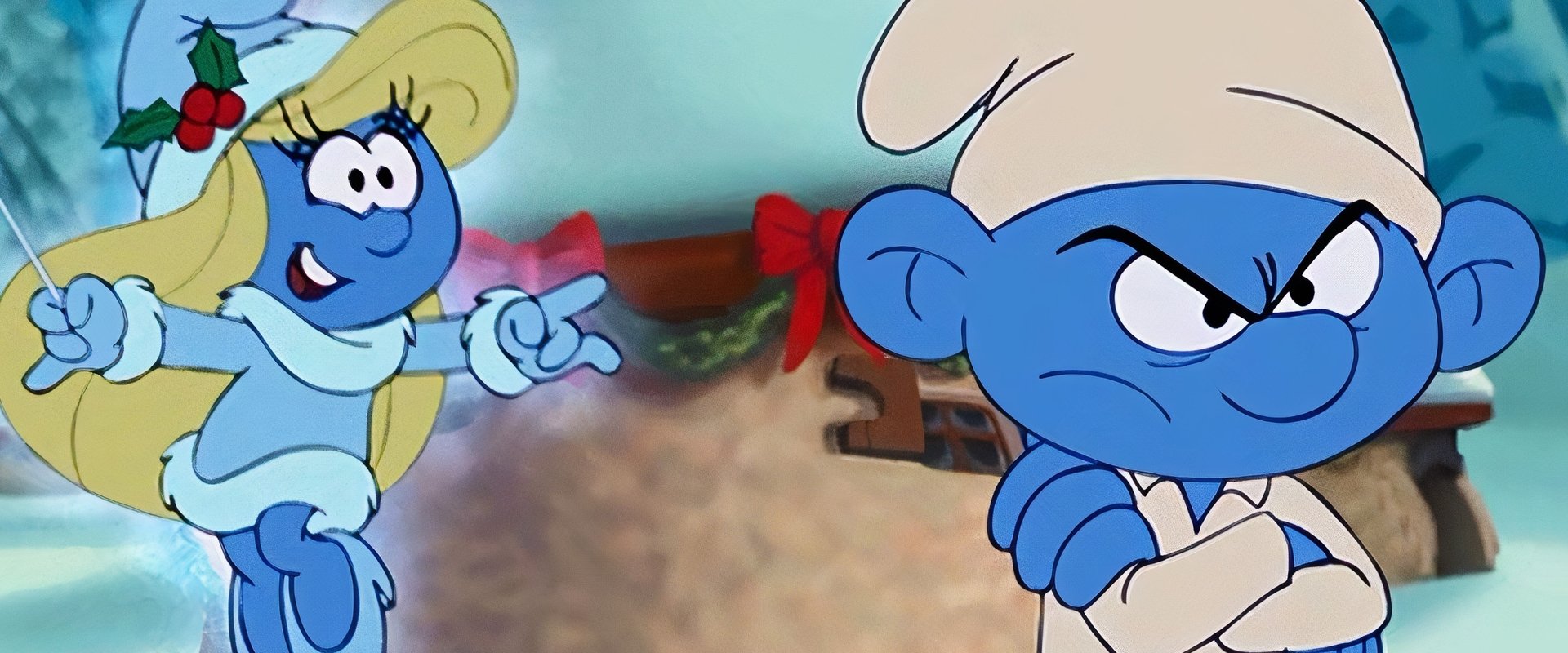The Smurfs: A Christmas Carol backdrop
