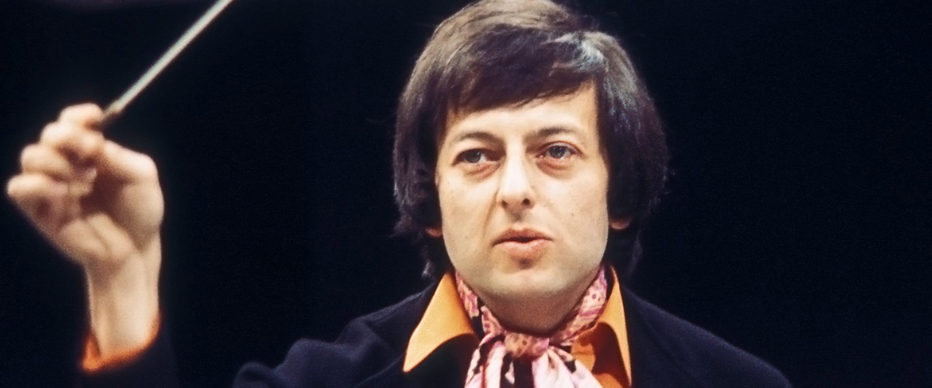 Andre Previn at the BBC backdrop