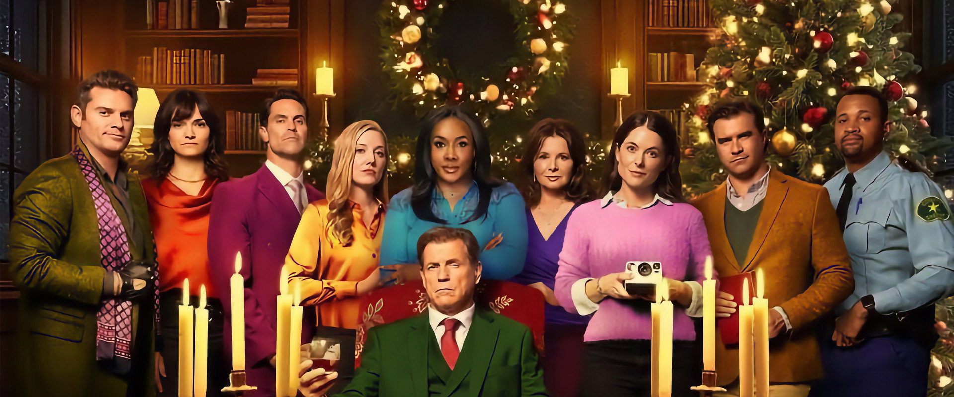 A Christmas Murder Mystery backdrop