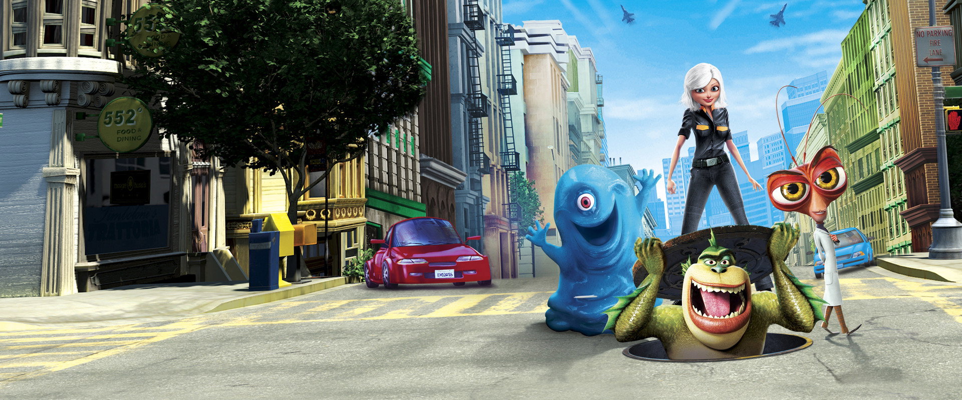 Monsters vs Aliens backdrop