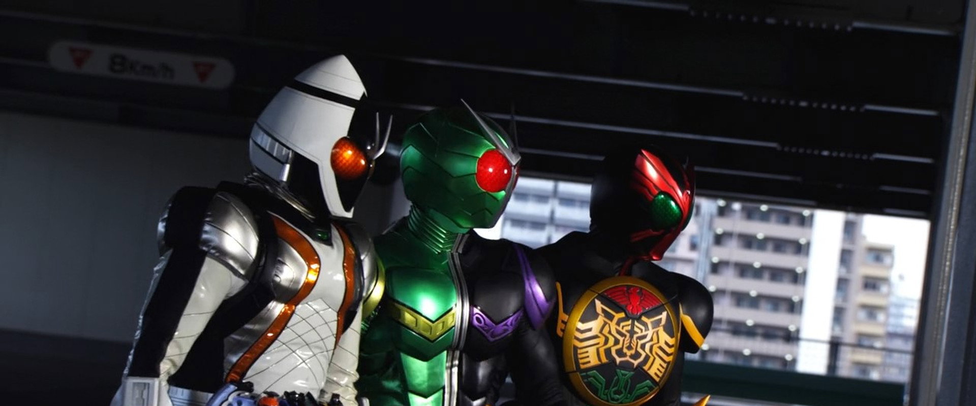 Kamen Rider x Kamen Rider Fourze & OOO Movie Wars Mega Max backdrop