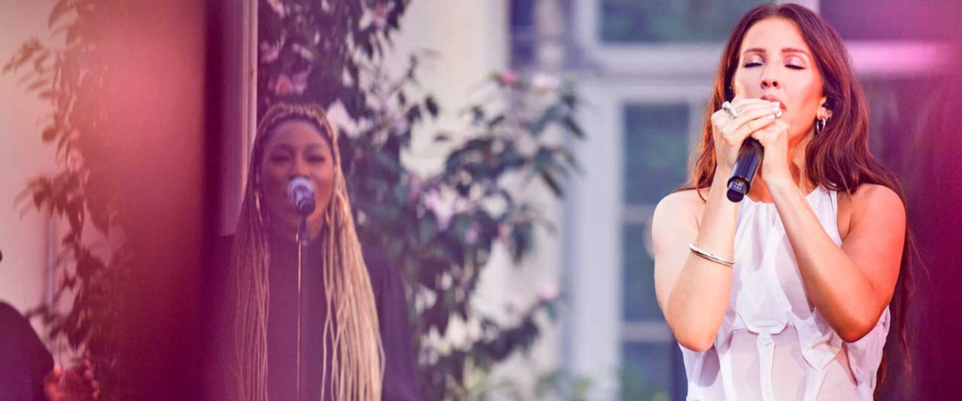 Monumental: Ellie Goulding at Kew Gardens backdrop