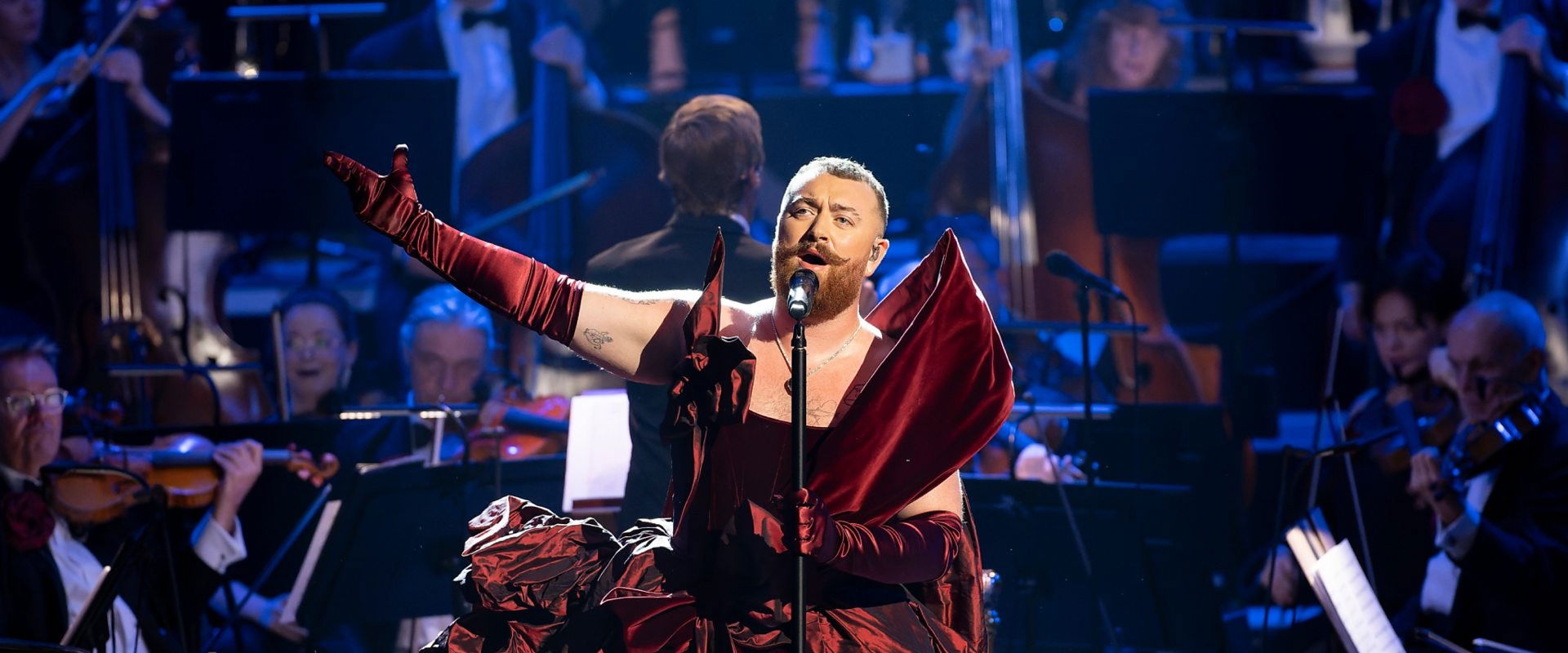 Sam Smith at the Proms backdrop