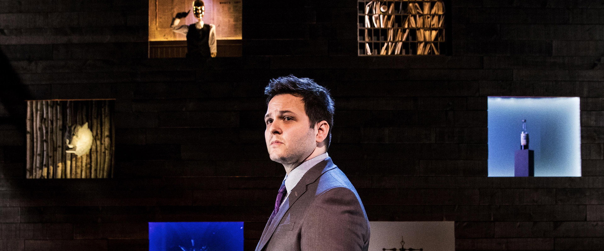 Derek DelGaudio's In & of Itself backdrop