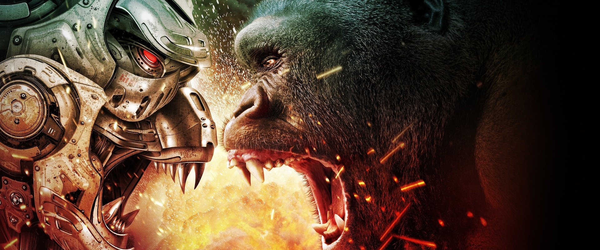 Ape vs Mecha Ape backdrop