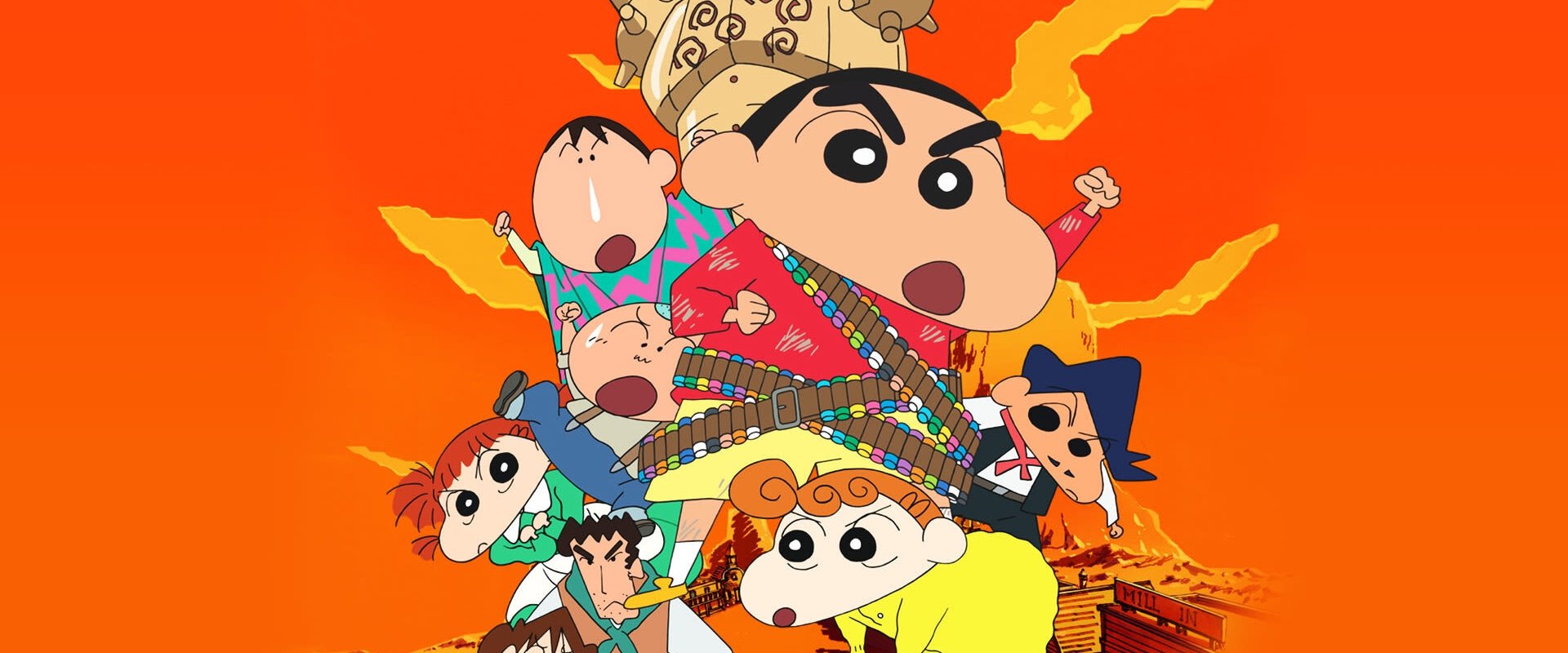 Crayon Shin-chan: Invoke a Storm! The Kasukabe Boys of the Evening Sun backdrop