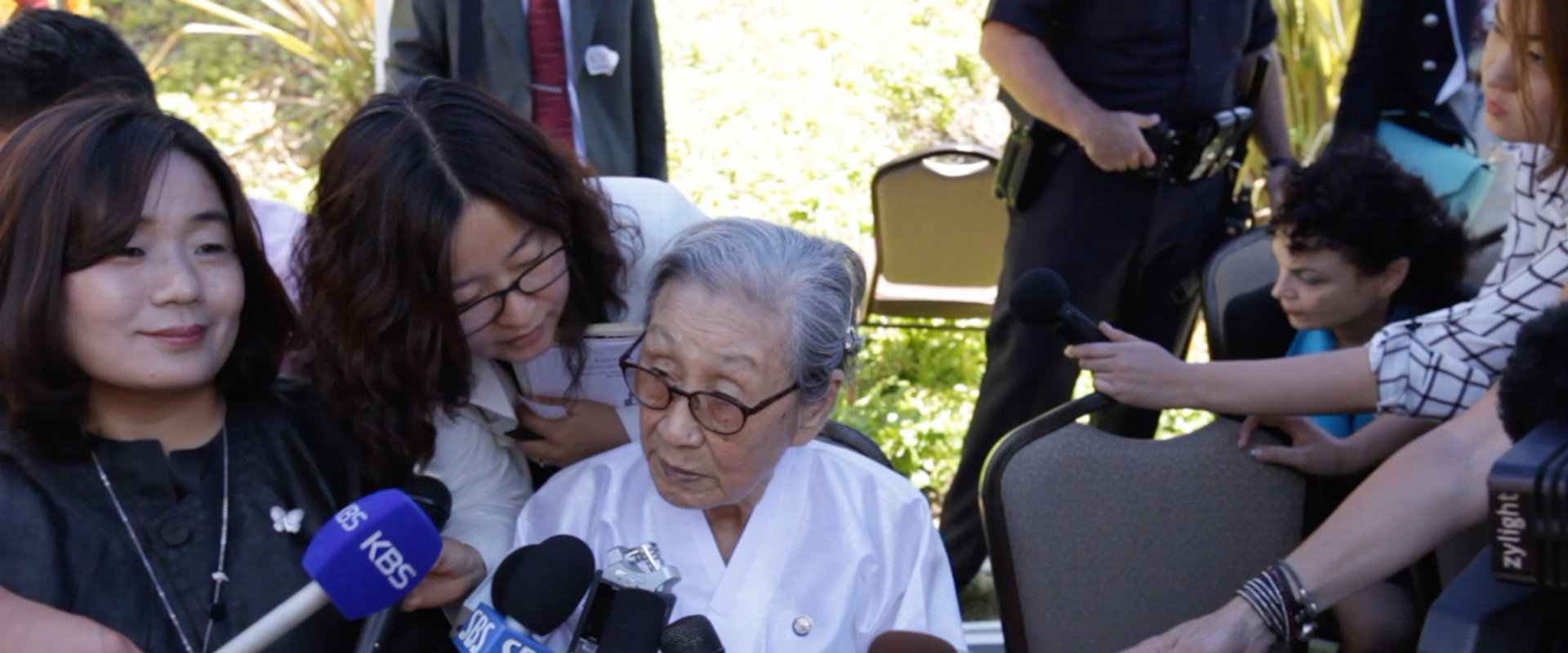 My name is KIM Bok-dong backdrop