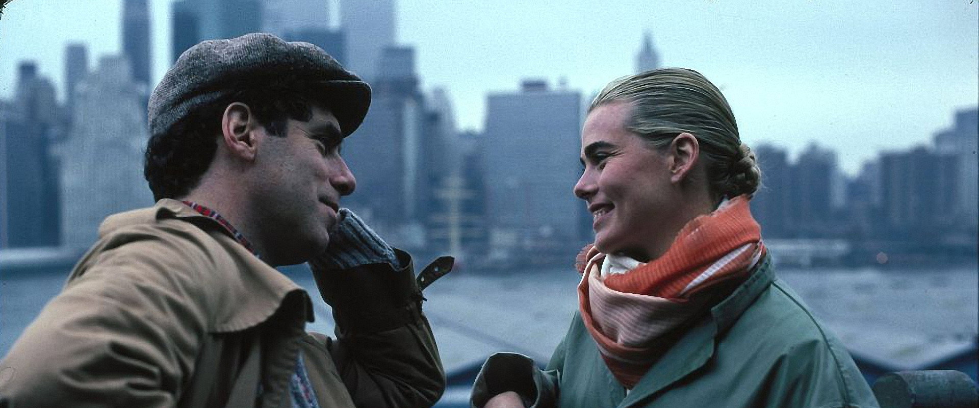 Over the Brooklyn Bridge backdrop