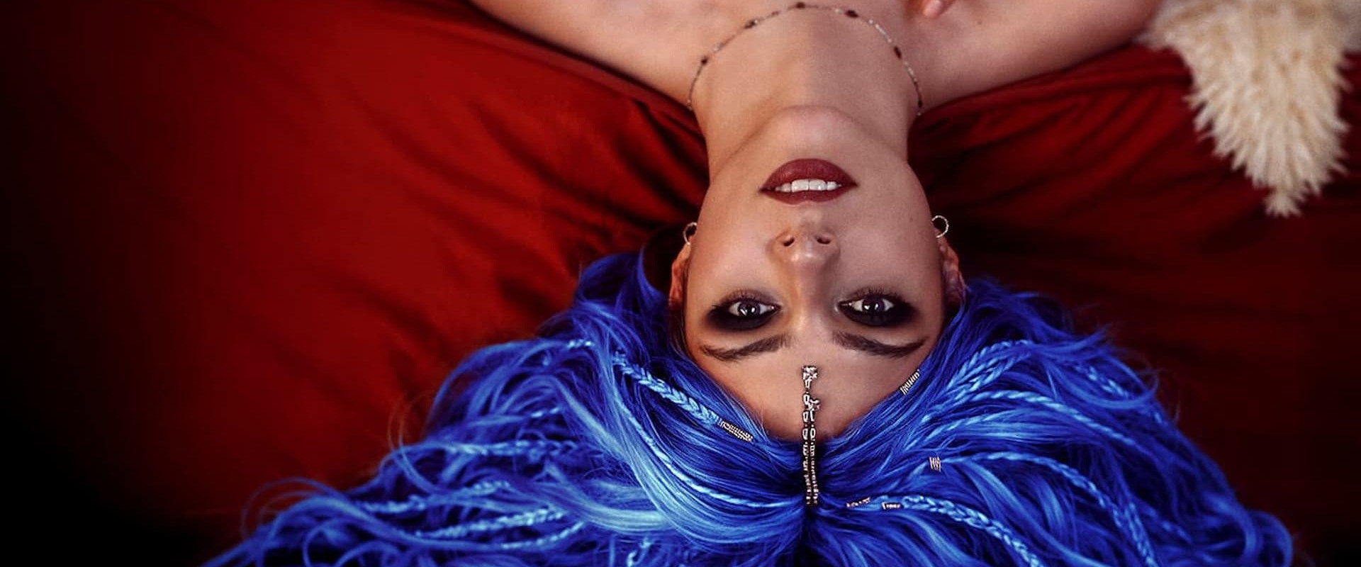 Blue backdrop