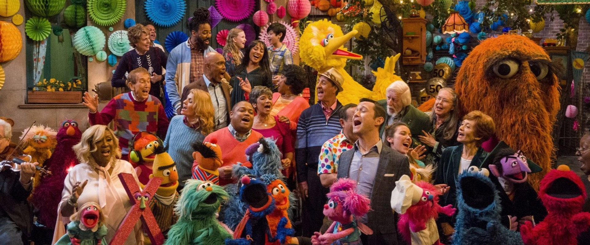 Sesame Street's 50th Anniversary Celebration backdrop