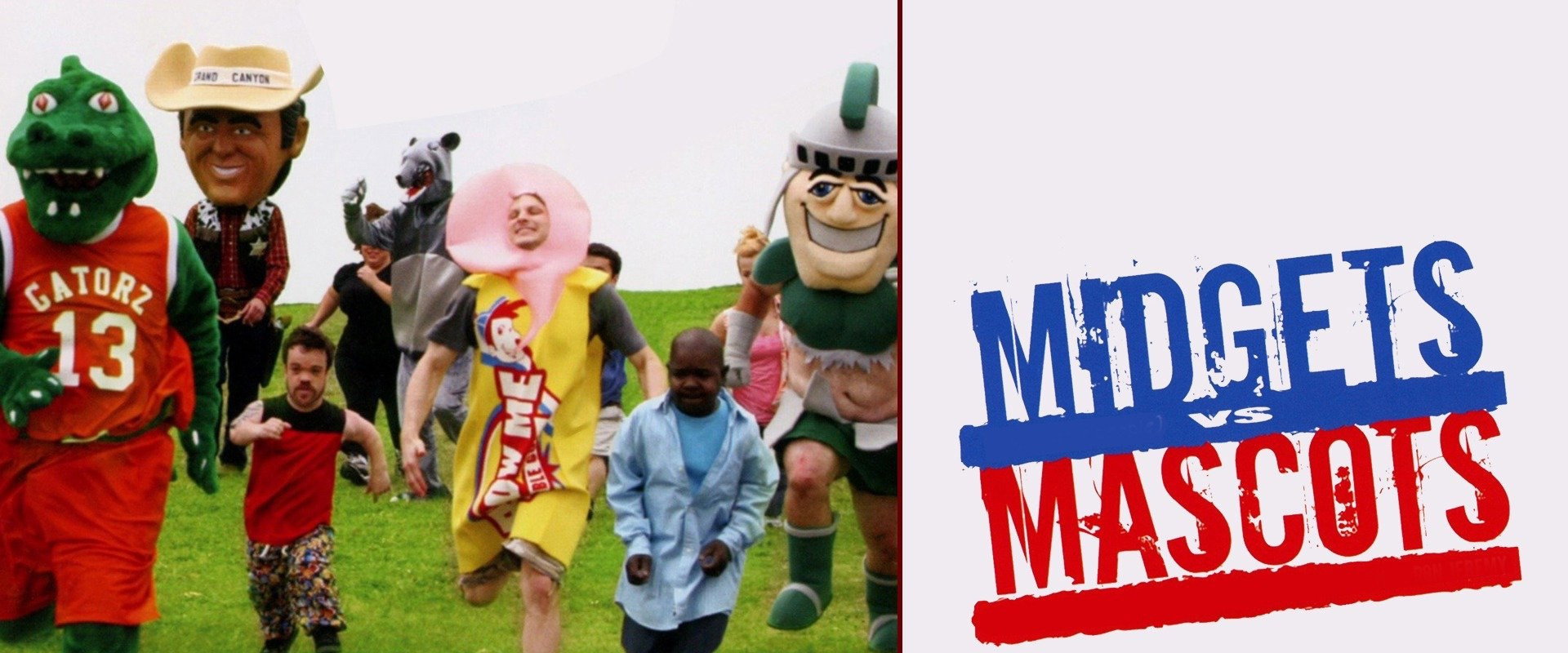 Midgets vs Mascots backdrop