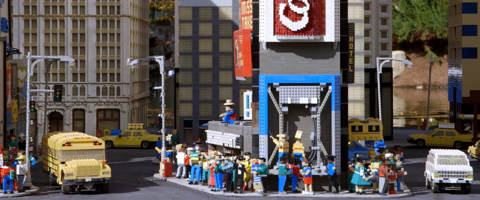 A LEGO Brickumentary backdrop