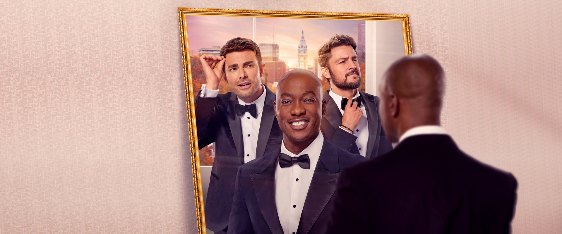 The Groomsmen: First Look backdrop