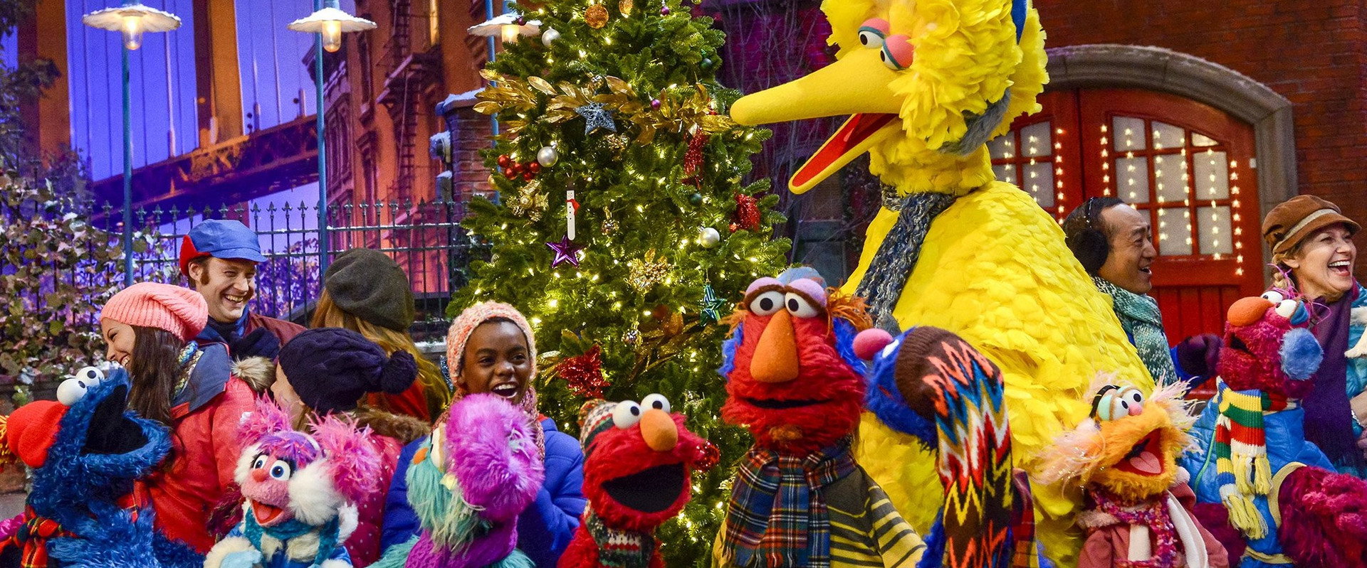 Once Upon a Sesame Street Christmas backdrop