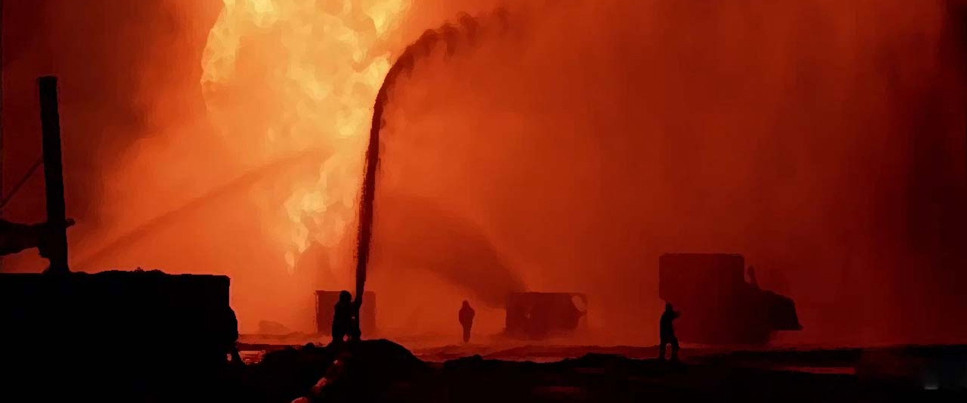 Fires of Kuwait backdrop