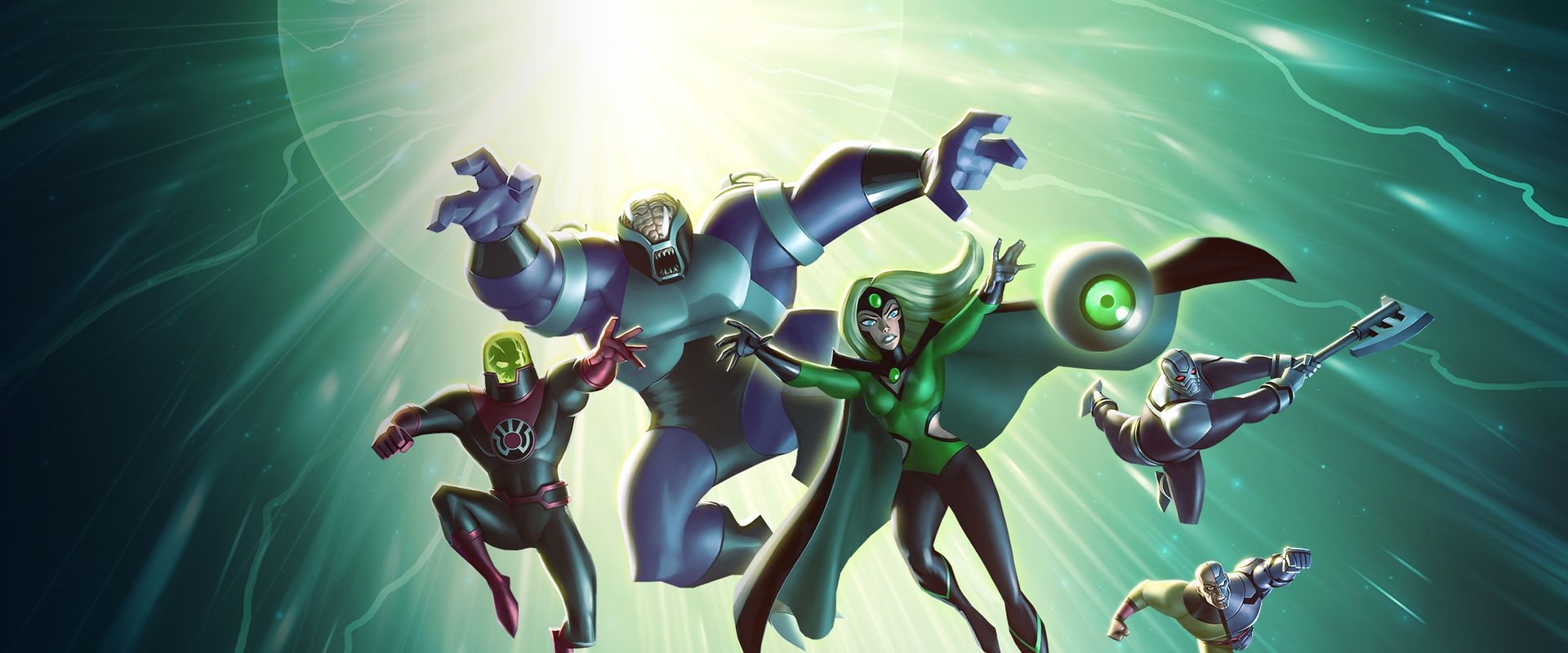 Justice League vs. the Fatal Five backdrop