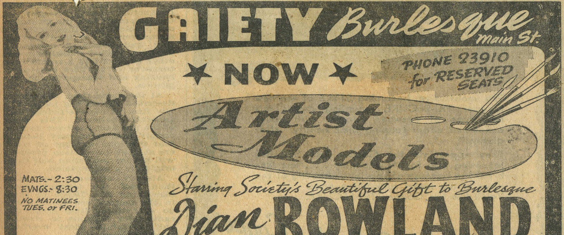 Behind the Burly Q backdrop