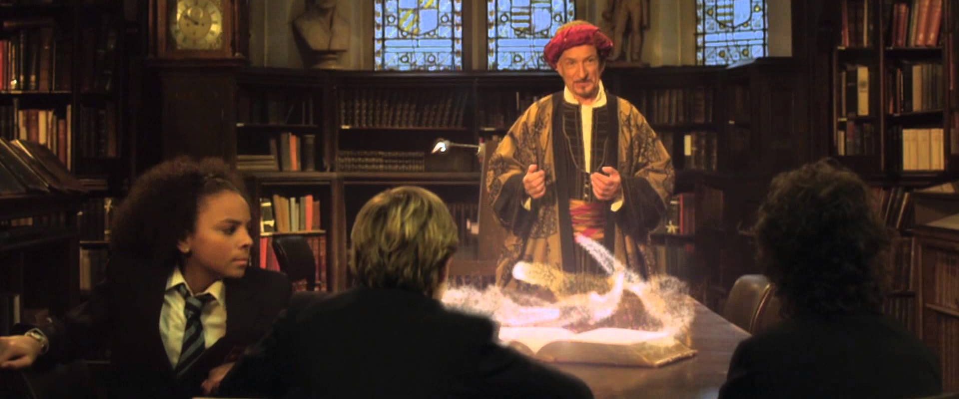 1001 Inventions and the Library of Secrets backdrop