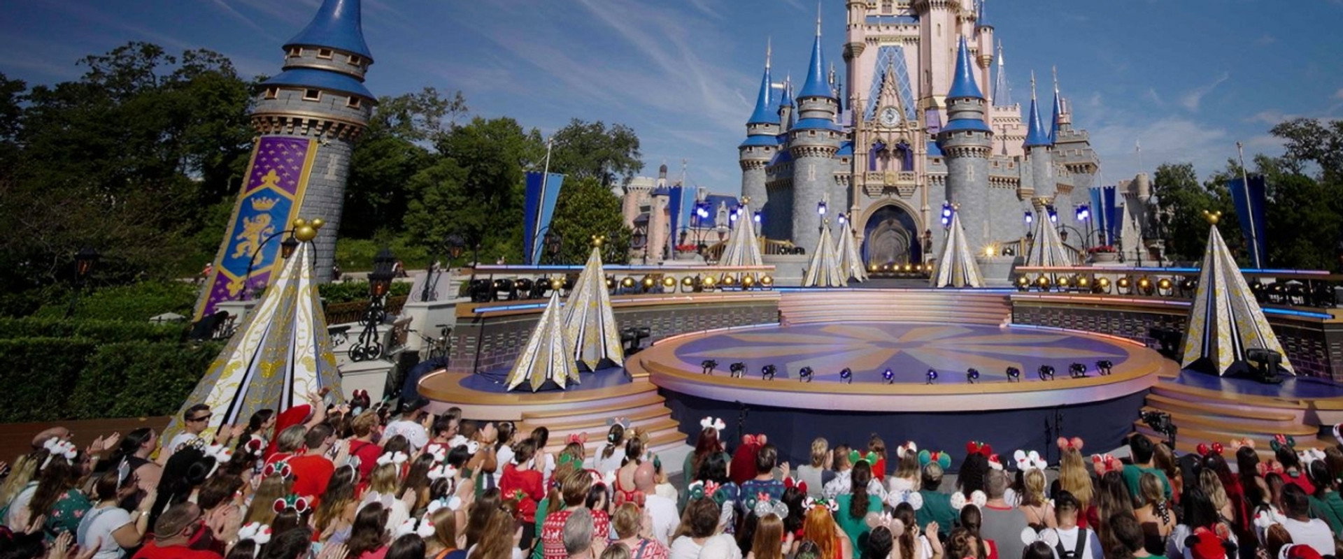 Disney Parks Magical Christmas Day Parade backdrop