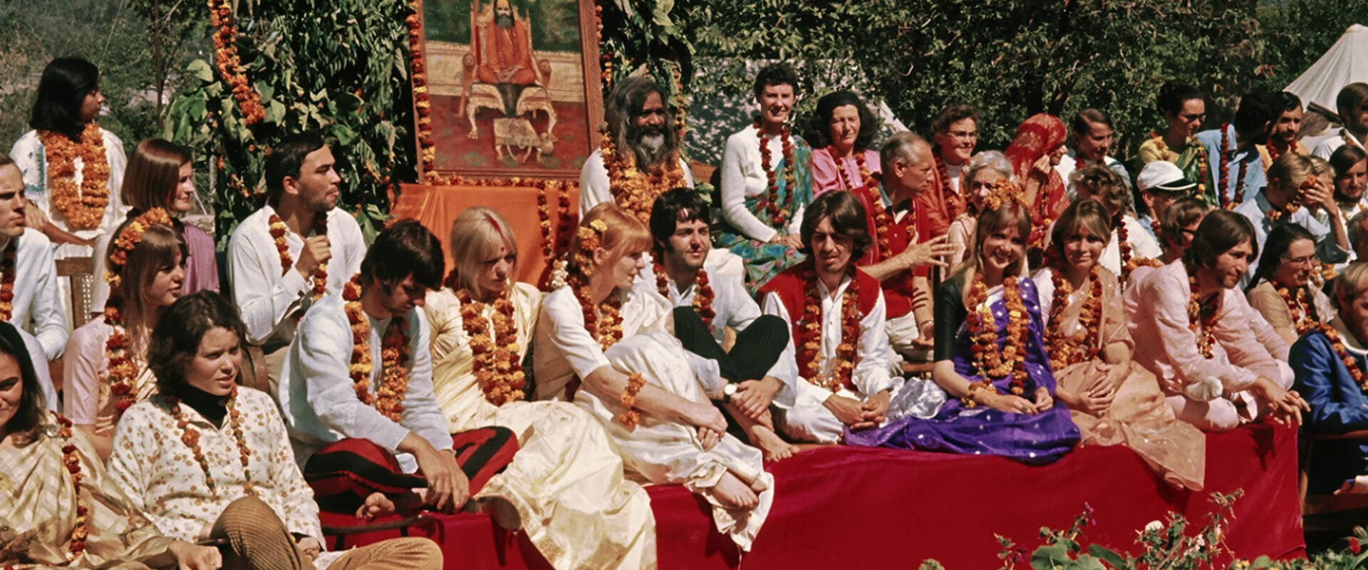 The Beatles and India backdrop