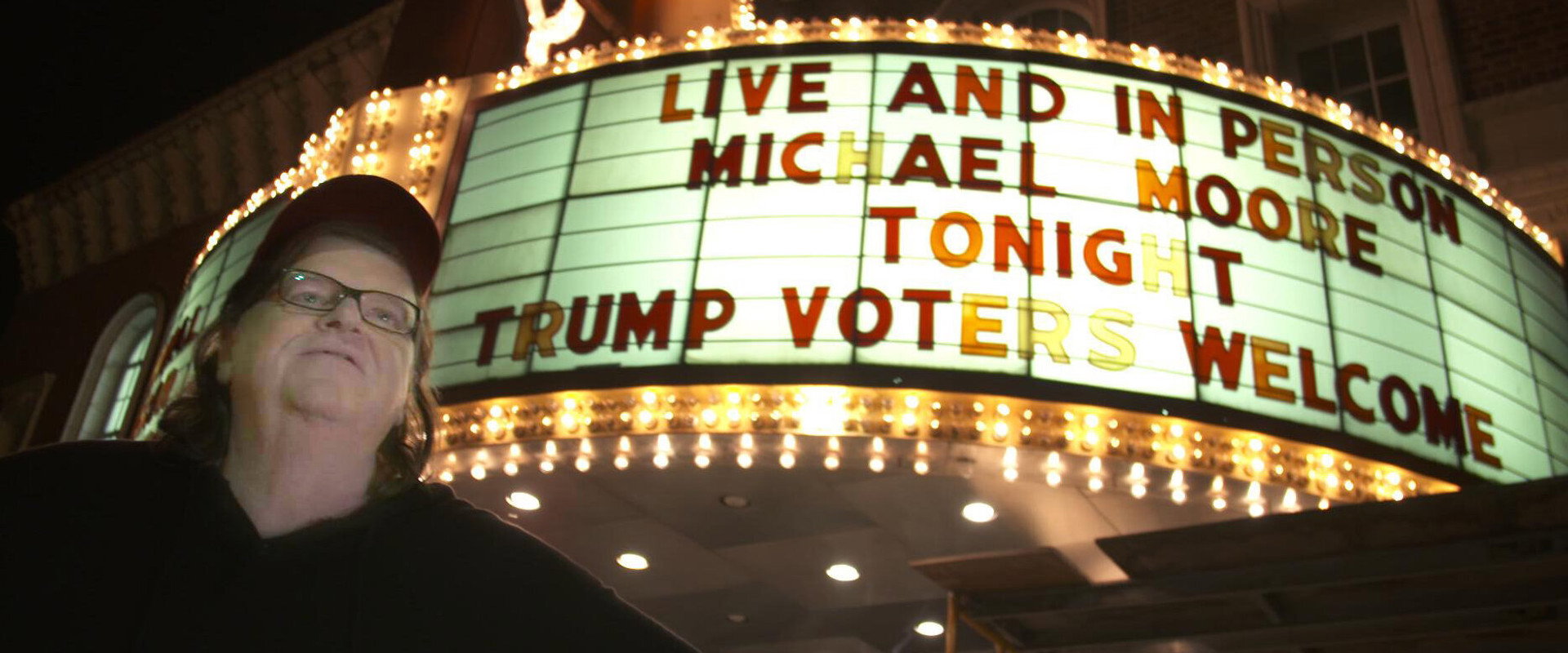 Michael Moore in TrumpLand backdrop