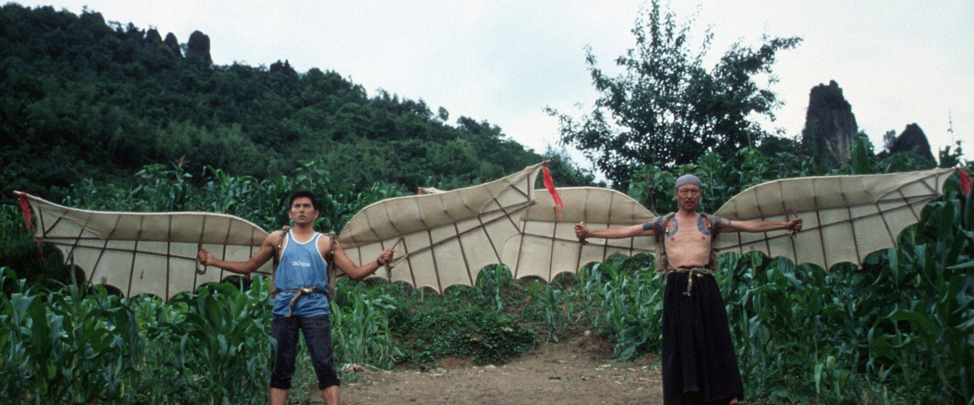 The Bird People in China backdrop