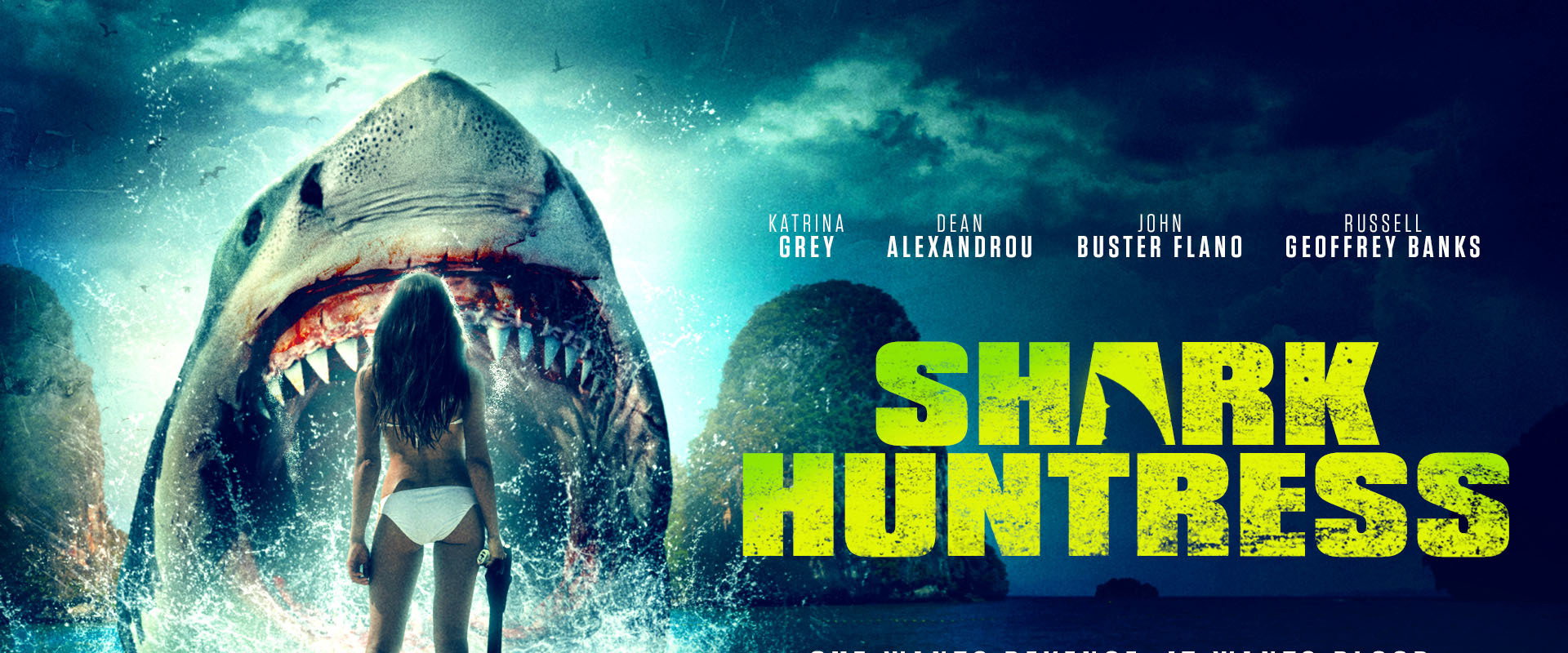 Shark Huntress backdrop