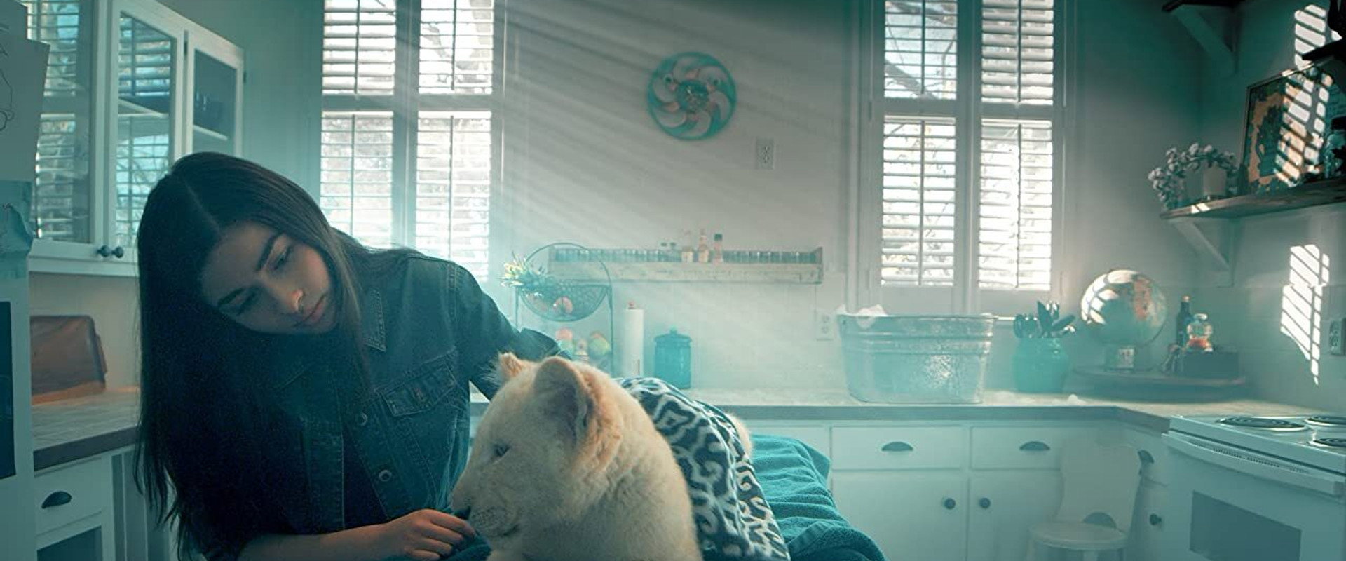 Lena and Snowball backdrop