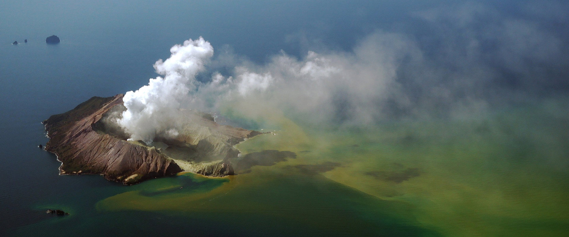 The Volcano: Rescue from Whakaari backdrop