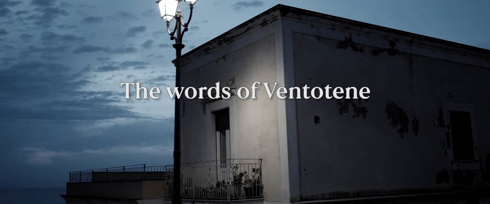 The words of Ventotene backdrop