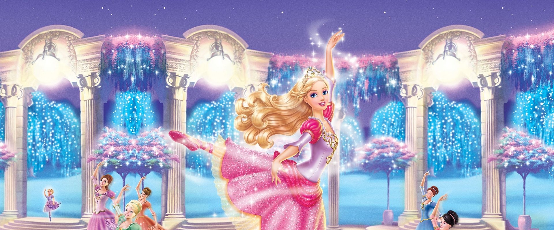 Barbie in the 12 Dancing Princesses backdrop