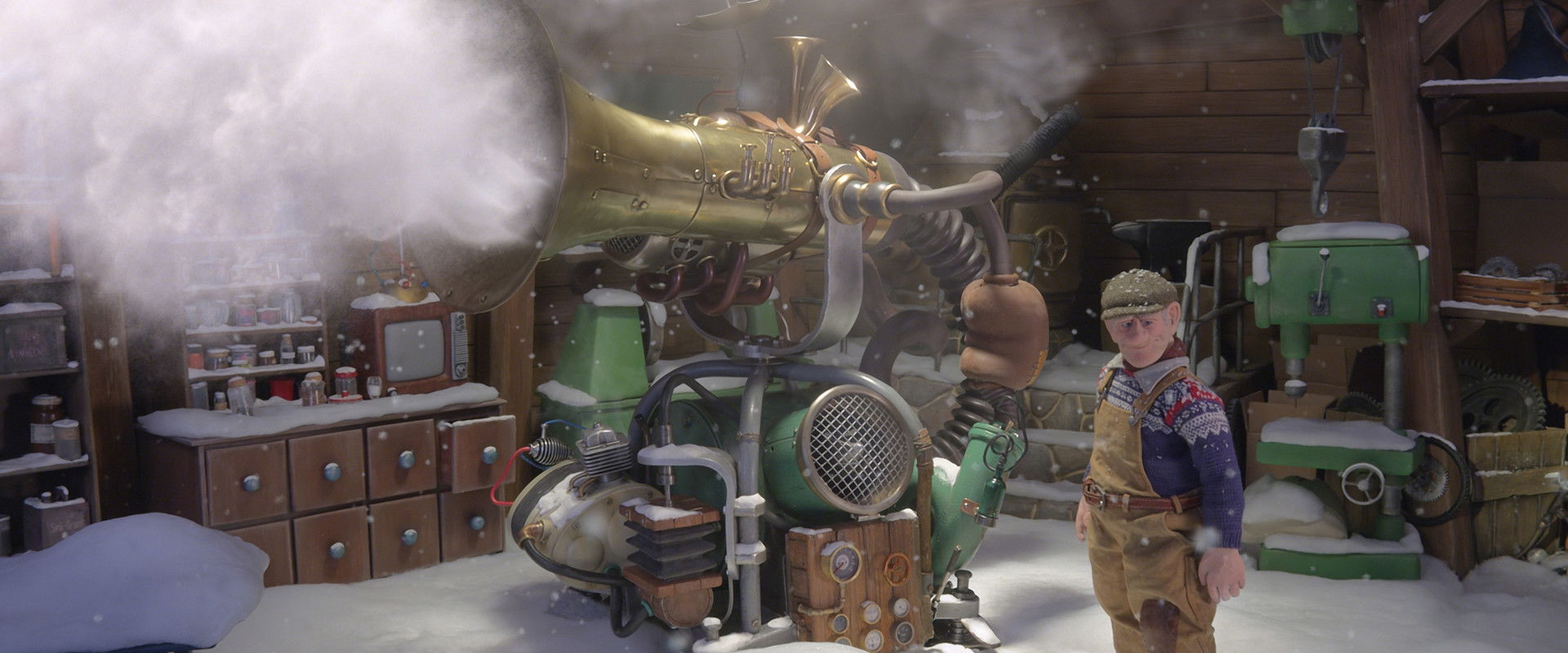 Louis & Luca and the Snow Machine backdrop